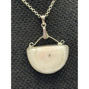 Sterling Silver Solar Quartz Pendant Necklace NEW